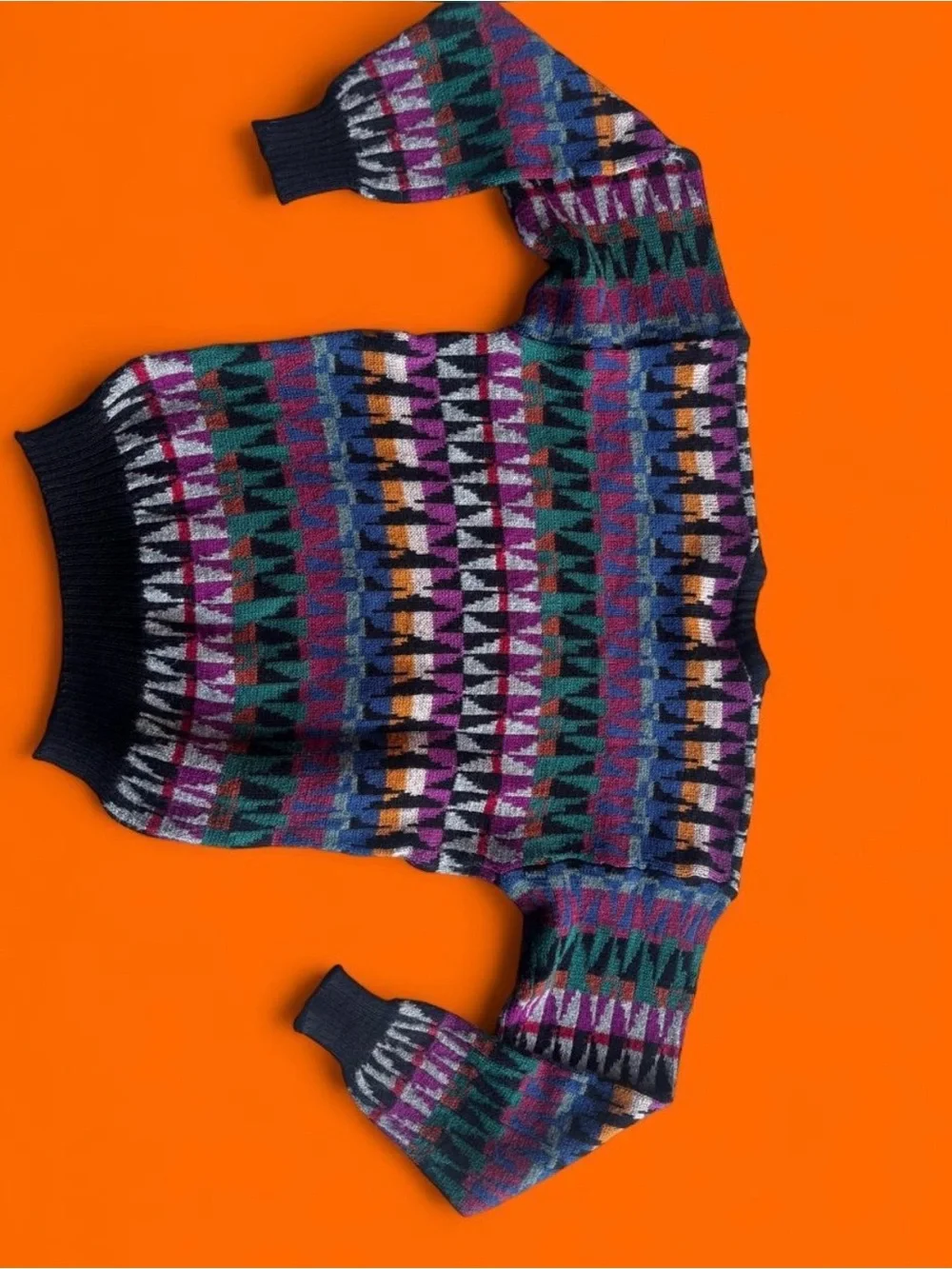 Fun vintage men’s abstract colorful geometric print large McGregor brand sweater